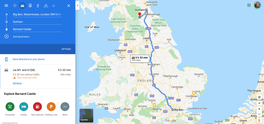 Big Ben to Barnard Castle
