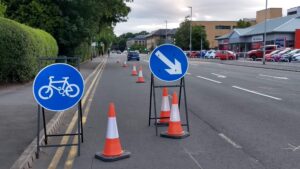 Timperley Cycle Lane (via WalkRideAlty on Twitter)