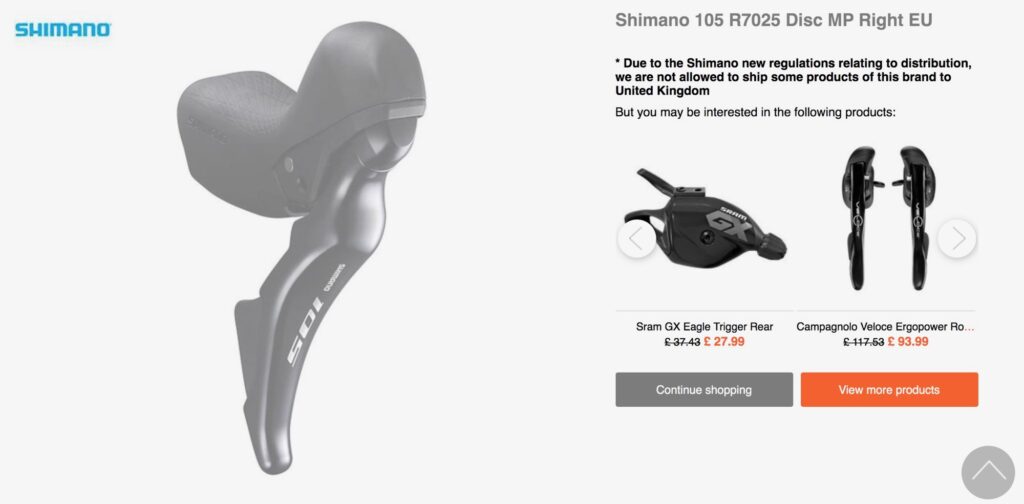 bikeinn Shimano regulations – 1