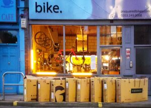 London bike shop during lockdown