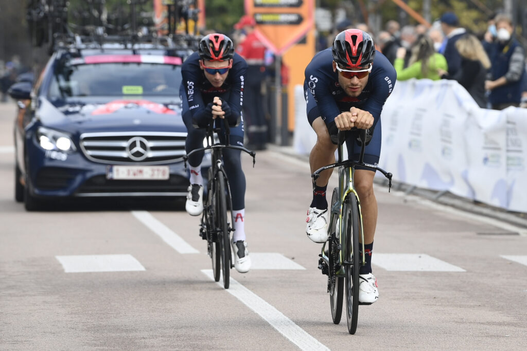 Tao Geoghegan Hart and Filippo Ganna (picture LaPresse, RCS Sport)