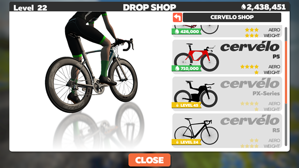zwift bike unlock