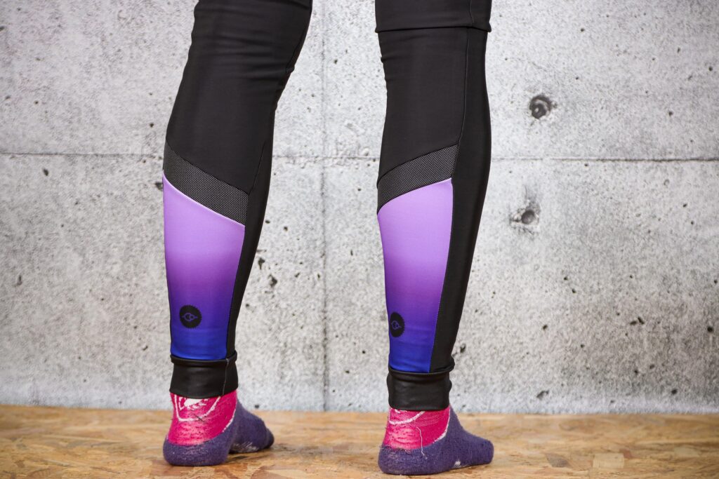 2021 Fat Lad At The Back Women’s Purple and Blue Winter Thermal Padded Cycling Tights – ankles.jpg