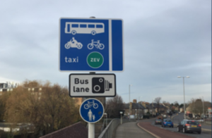 Electric cars allowed in bus lanes