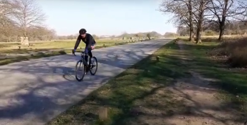 Cyclist Richmond Park (via YouTube)