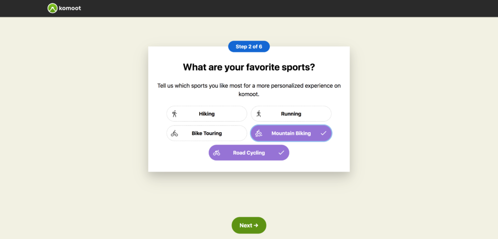 Komoot getting set up Favourite Sports
