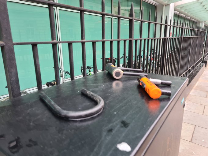 Locks from stolen bikes at UCL