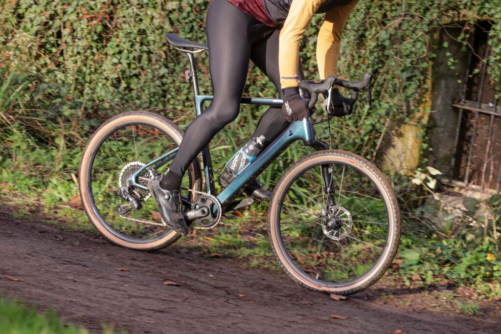 Cannondale Topstone Carbon Lefty 1 gravel bike in action