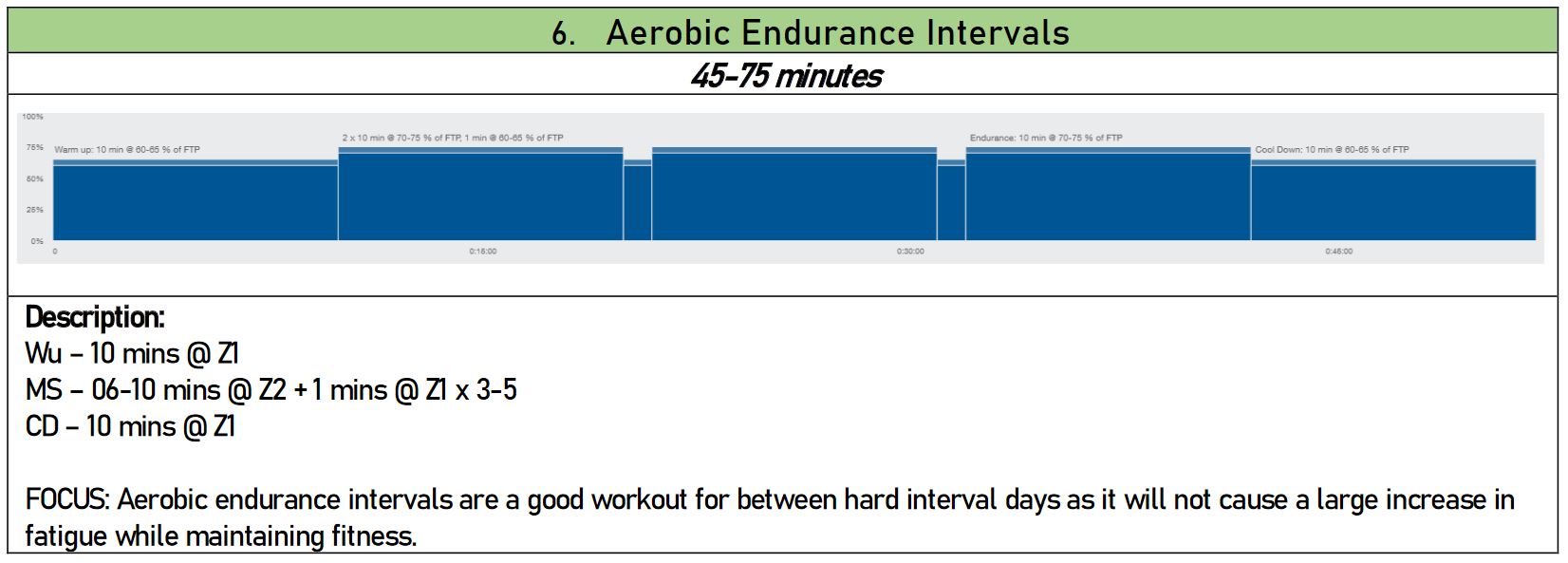 BCA time crunched cyclists 6 Aerobic Endurance Intervals