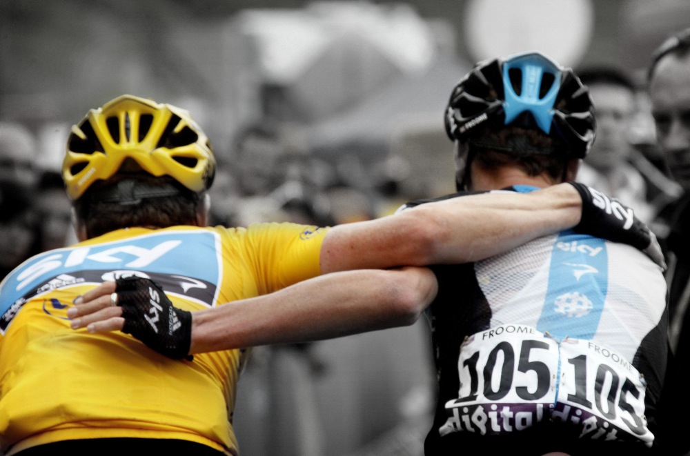 Wiggins and Froome (pic Bettini Photo, courtesy Pinarello)