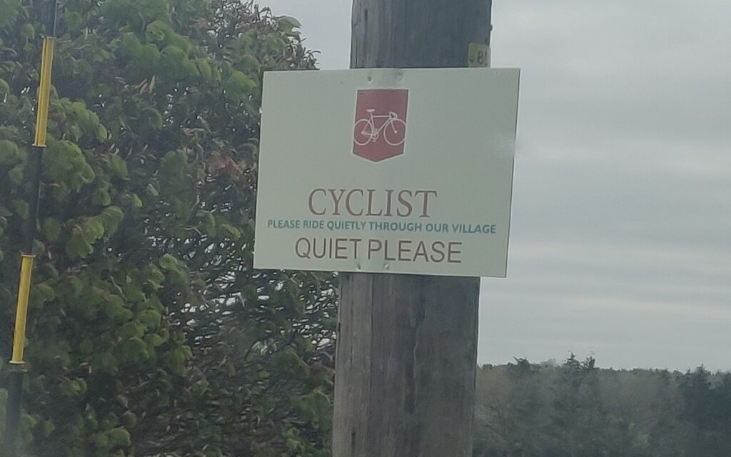 Oxfordshire ride quietly sign