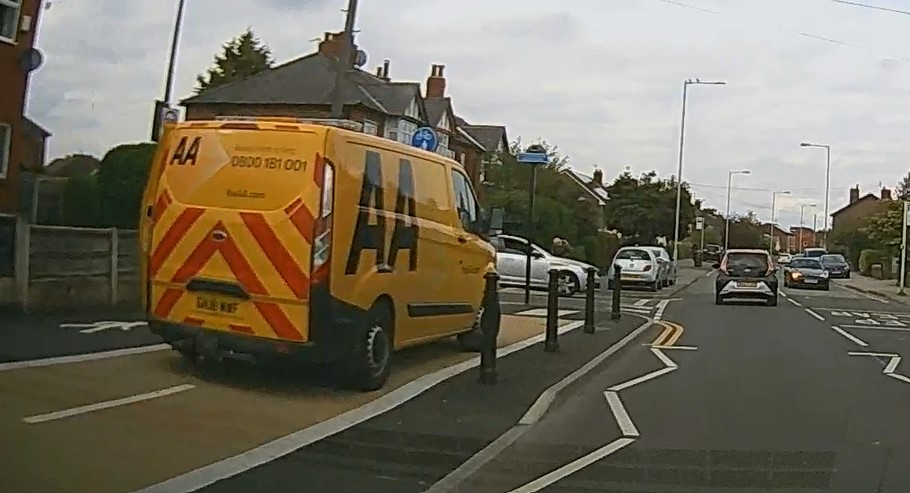 AA van cycle lane
