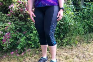 2021 Fat Lad At The Back Women's Three-quarter Pedal Pusher Leggings in Gem Blue - side.jpg