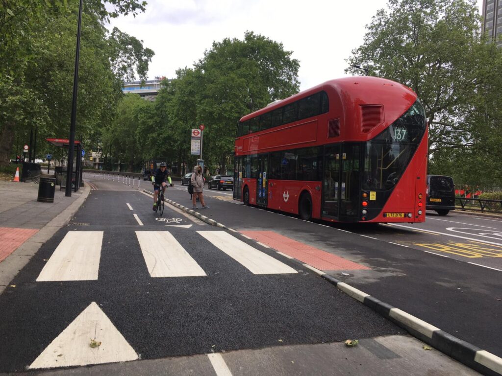 Park Lane segregated cycle lane (via Transport for London)