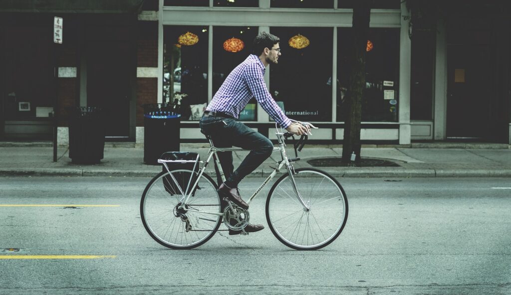 man on bike