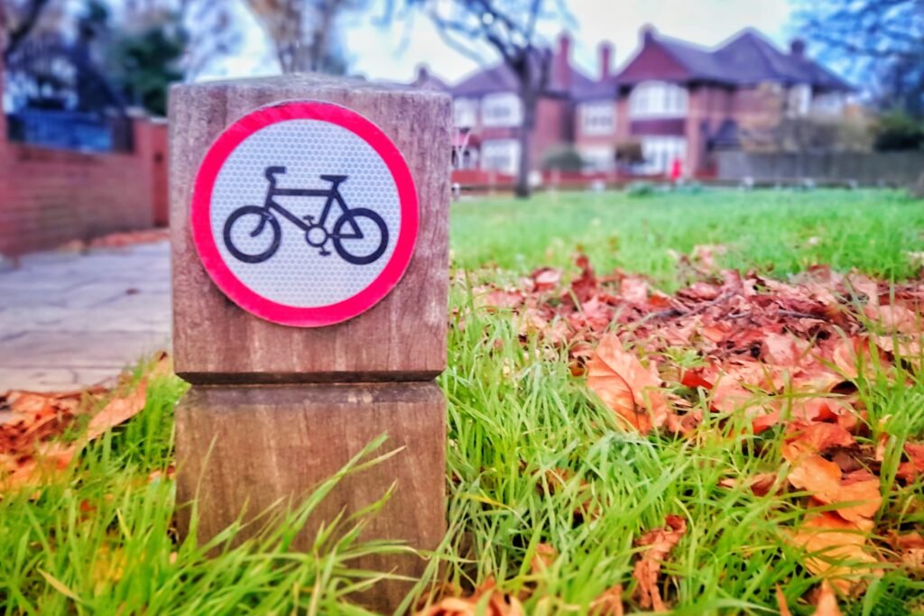 No cycling (copyright Simon MacMichael)