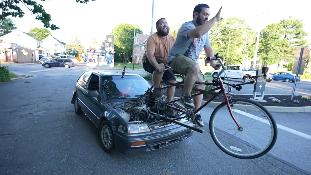 Bicycle-powered car