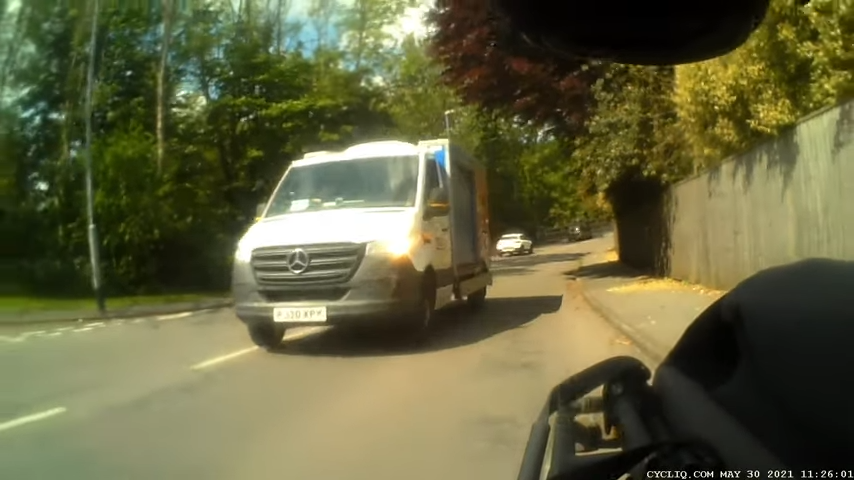 Tesco van driver close pass 0-7 screenshot
