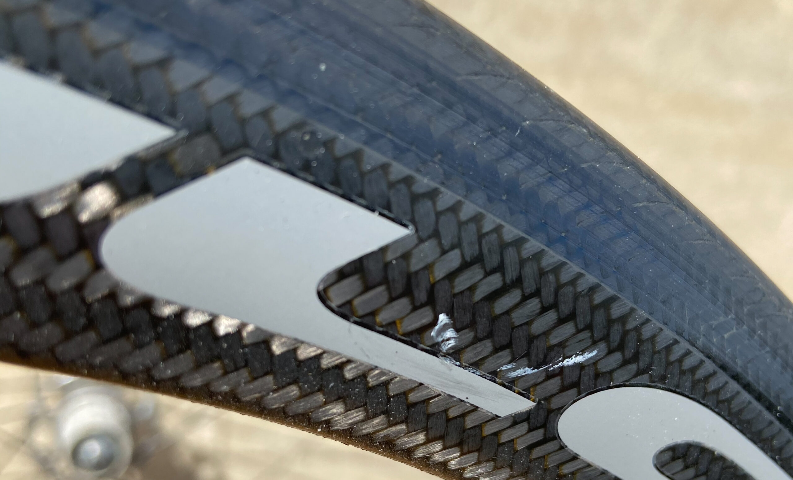 Worn Carbon Rim Brake Surface