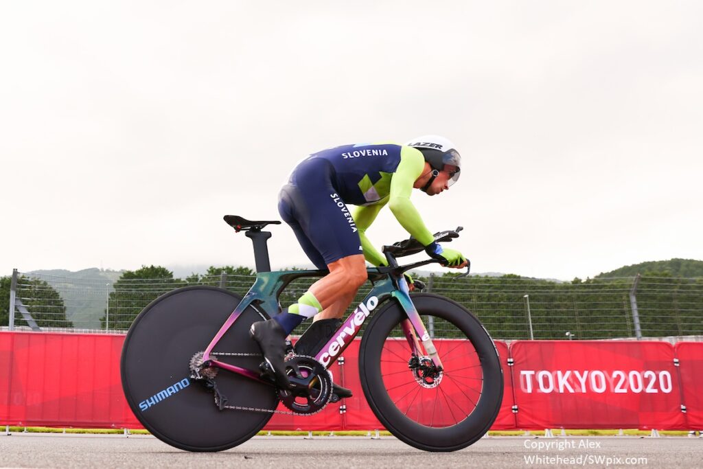 Primoz Roglic on his way to winning Tokyo 2020 ITT (copyright Alex Whitehead, SWpix.com).JPG