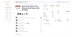 Tom Pidcock Gran Fondo Strava activity