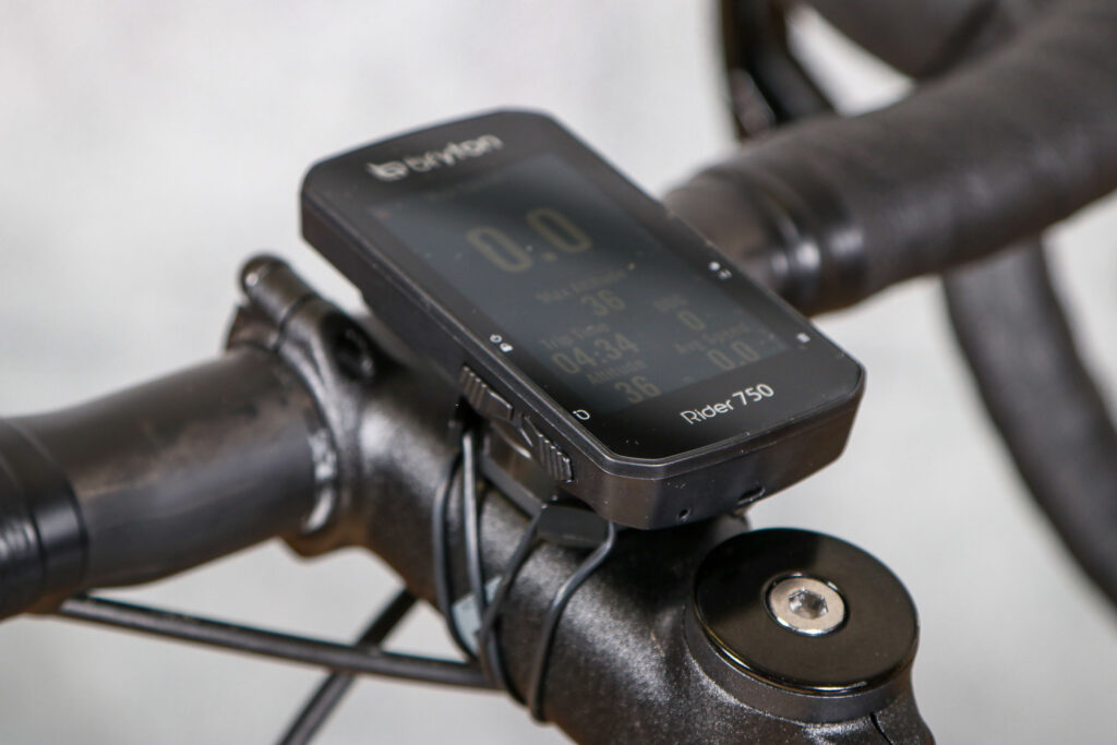 2021 Bryton Rider 750T GPS Cycle Computer Bundle With Speed-Cadence & Heart Rate Monitor &ndash; on bike 1.jpg