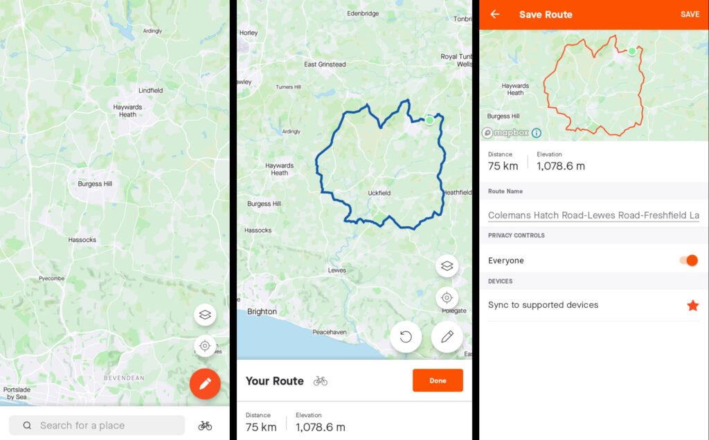 Strava building your route