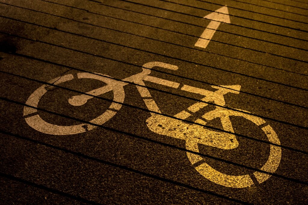 Cycle path stock photo