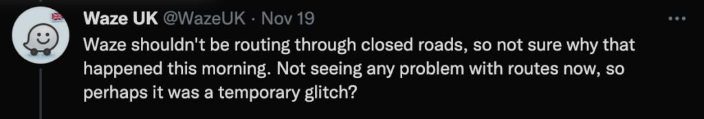 Waze Tweet