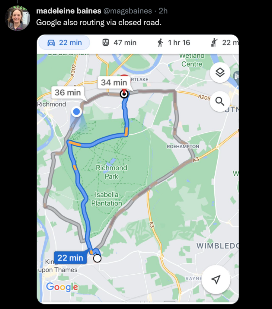 Google Maps Richmond Park
