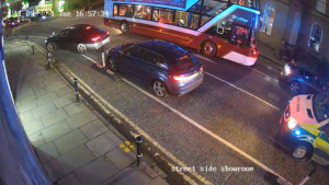 Edinburgh bike lane wands ambulance