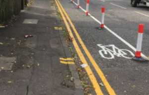Temporary cycle lane