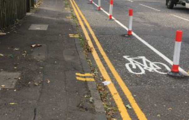 Temporary cycle lane
