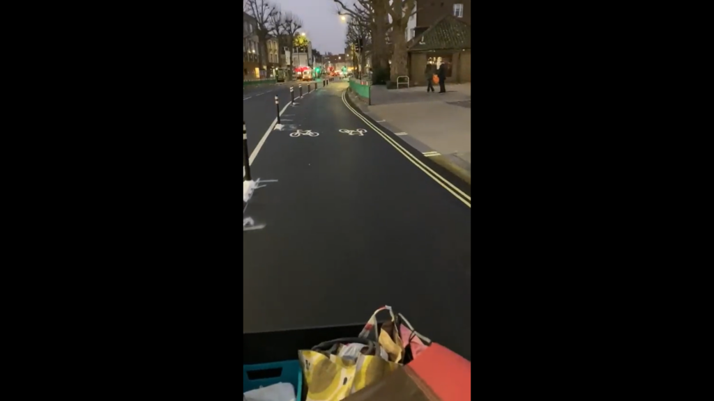 Christmas bike lane