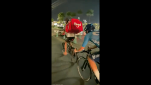 Movistar pro drafts delivery rider