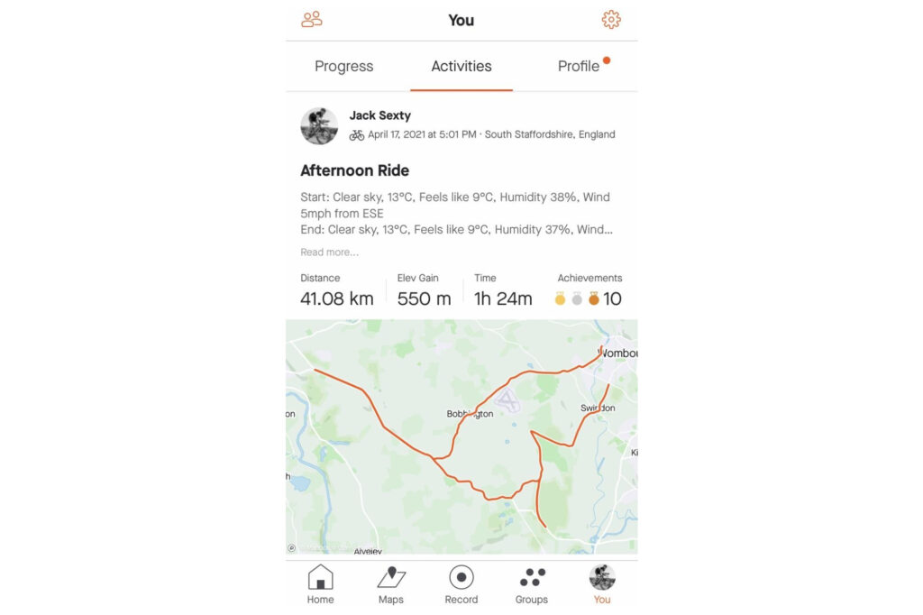 Strava location