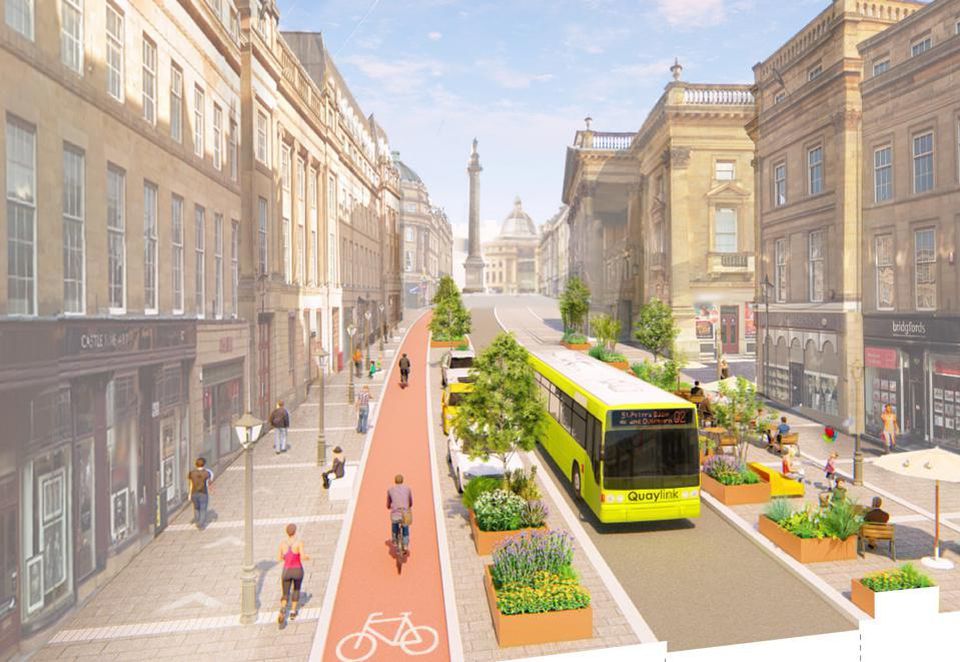 Grey Street visualisation (picture credit Ryder Architects, Newcastle City Council)