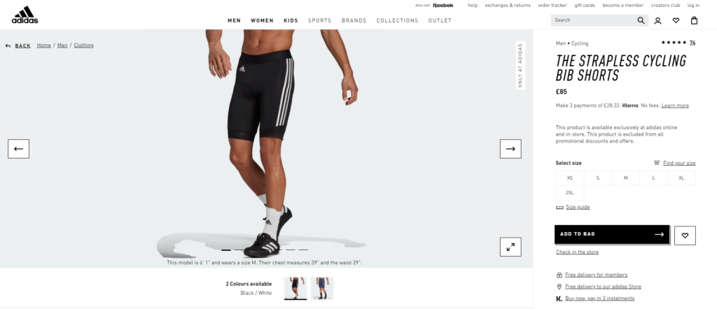 Adidas Strapless cycling bib shorts 4