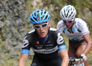 Talansky break group Vuelta 2011 Stage 15 (copyright: Tour of Spain/Graham Watson).jpg