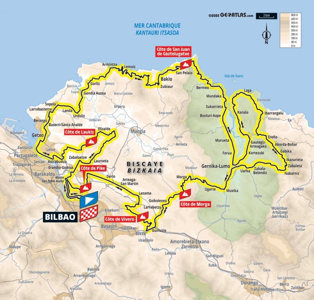 TdF 2023 Stage 1 map