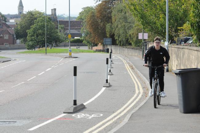 Hilperton Road cycle lane, Trowbridge