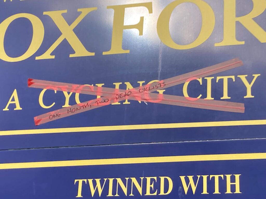 Oxford sign defaced