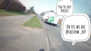 Van driver intimidates female cyclist
