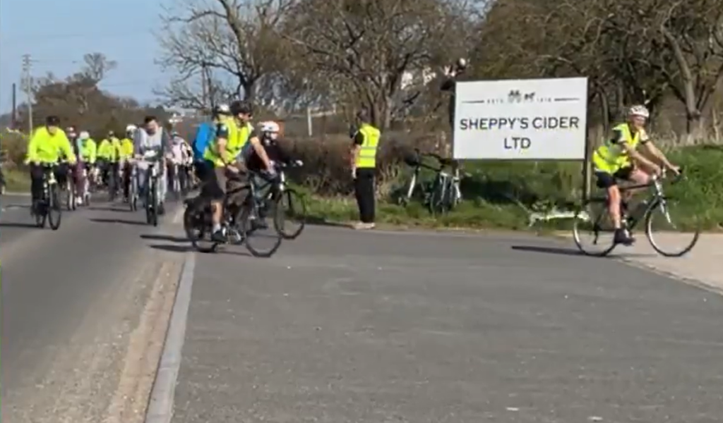 The Great Big Safety Ride A38 protest