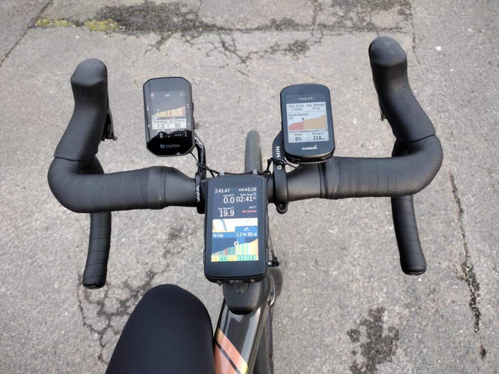 Garmin vs hammerhead vs bryton climb