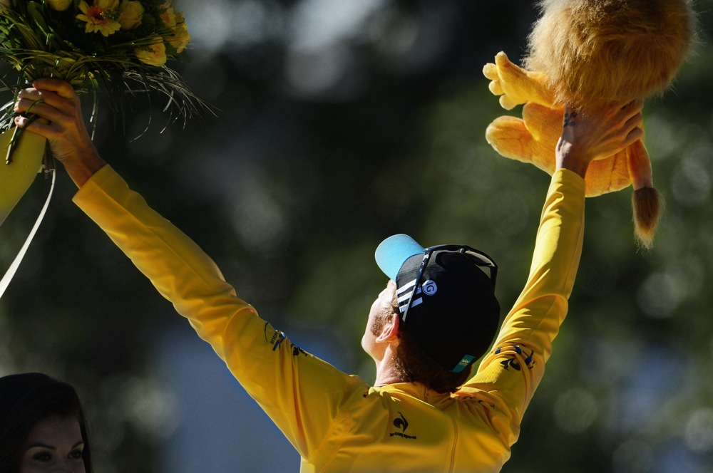 Wiggins on podium