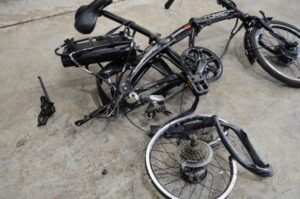 Cyclist’s bike after fatal collision near Ladybank