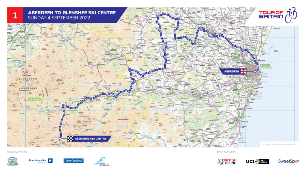 Tour of Britain 2022 Stage 1 map