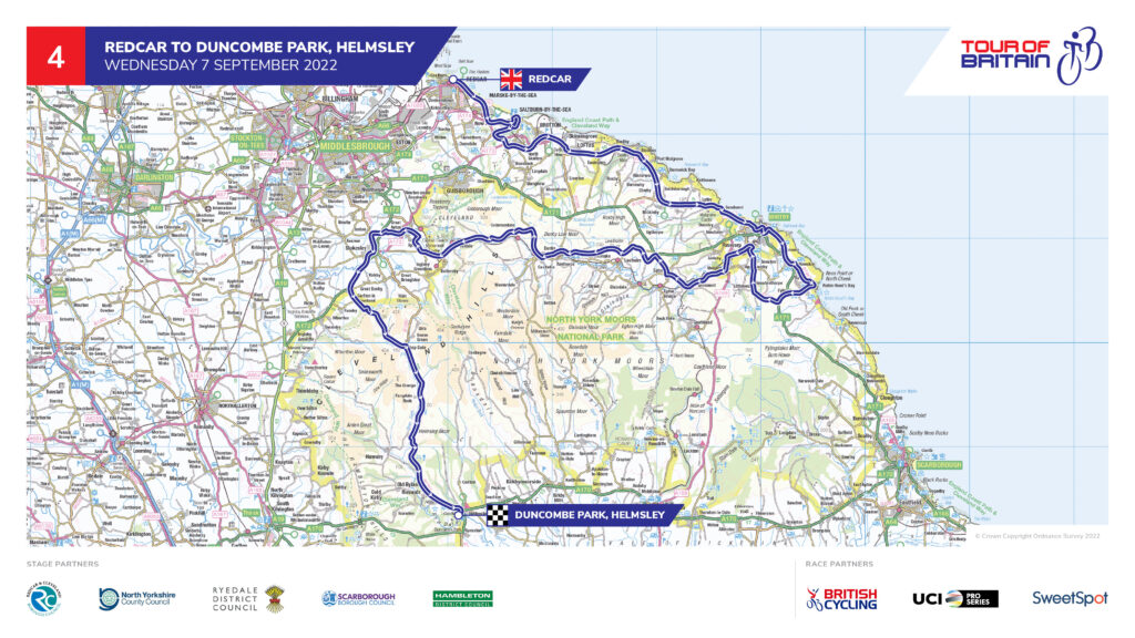 Tour of Britain 2022 Stage 4 map