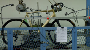 Aluminium bike stress testing – credit Steve Thomas